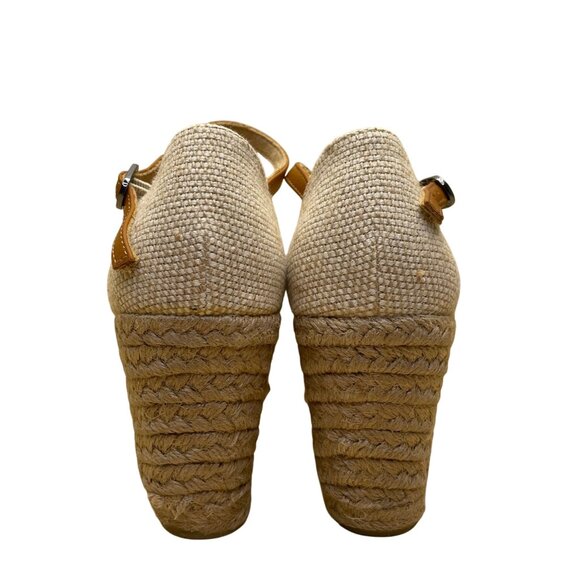 White Mountain Women’s White Canvas Ankle Strap Wedge Espadrilles Size 8.5M - Picture 7 of 9